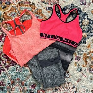 Under Armour lot! Sports bra, tank, two cropped pants
